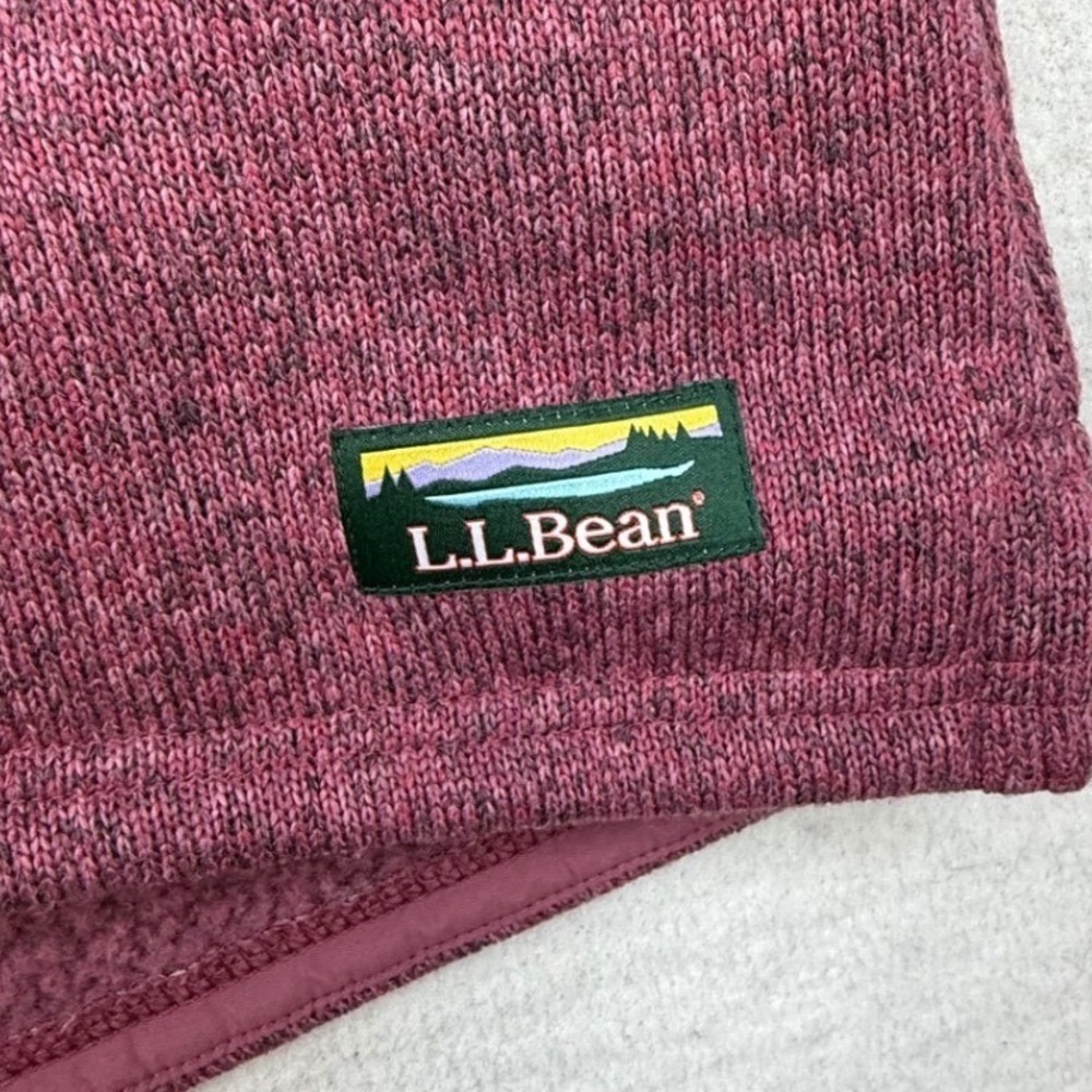 LL Bean Womens 2X Plus Sweater Fleece Quarter Zip Pullover Berry gorpcore cozy - Picture 5 of 10